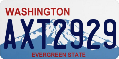WA license plate AXT2929