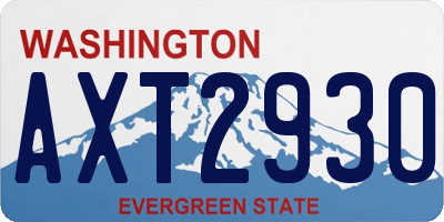 WA license plate AXT2930