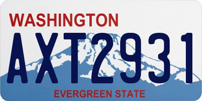 WA license plate AXT2931