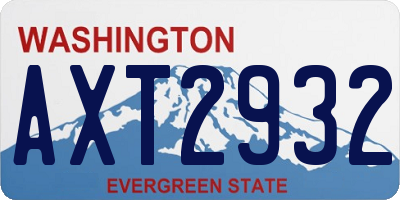 WA license plate AXT2932