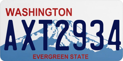 WA license plate AXT2934