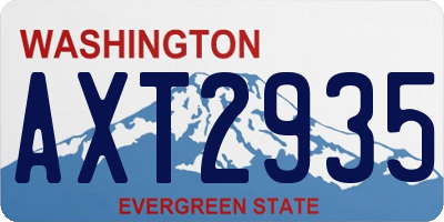 WA license plate AXT2935