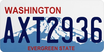 WA license plate AXT2936