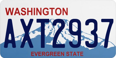 WA license plate AXT2937