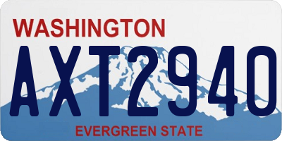 WA license plate AXT2940