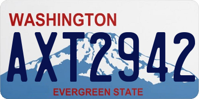 WA license plate AXT2942