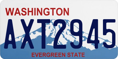 WA license plate AXT2945