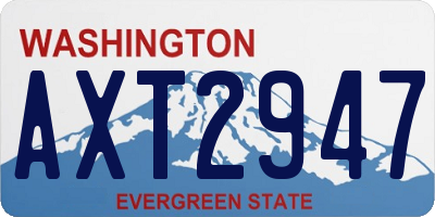 WA license plate AXT2947