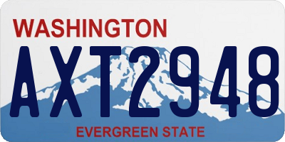 WA license plate AXT2948