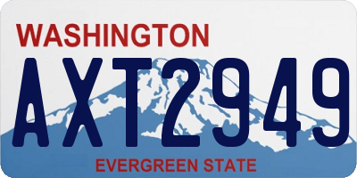 WA license plate AXT2949
