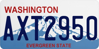 WA license plate AXT2950