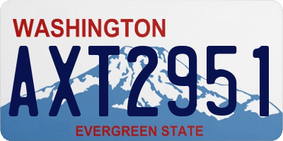 WA license plate AXT2951
