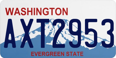 WA license plate AXT2953