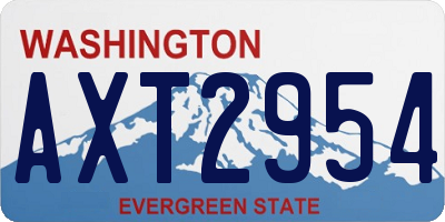 WA license plate AXT2954