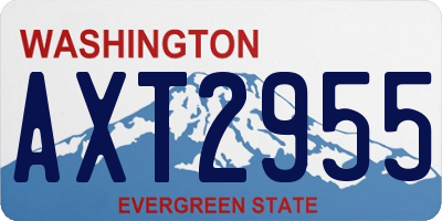 WA license plate AXT2955