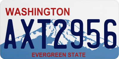 WA license plate AXT2956