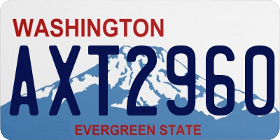 WA license plate AXT2960