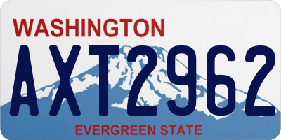 WA license plate AXT2962