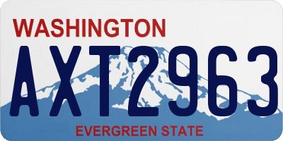 WA license plate AXT2963