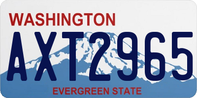 WA license plate AXT2965