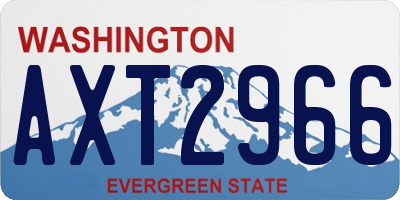 WA license plate AXT2966