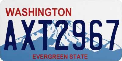 WA license plate AXT2967