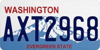 WA license plate AXT2968