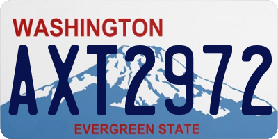 WA license plate AXT2972