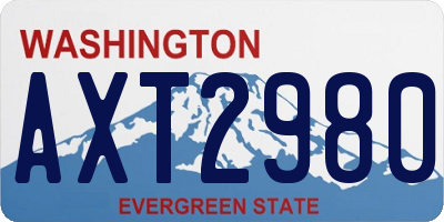 WA license plate AXT2980