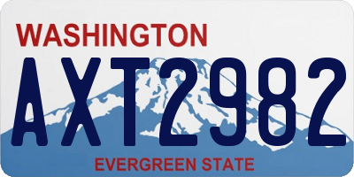 WA license plate AXT2982