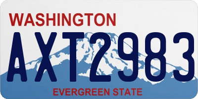 WA license plate AXT2983