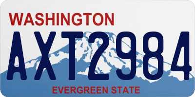 WA license plate AXT2984
