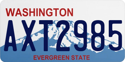 WA license plate AXT2985