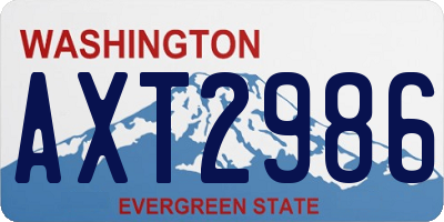 WA license plate AXT2986