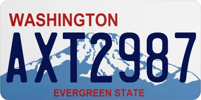 WA license plate AXT2987
