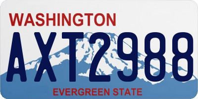 WA license plate AXT2988