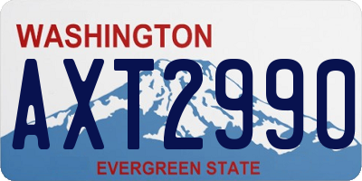 WA license plate AXT2990