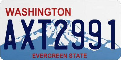 WA license plate AXT2991