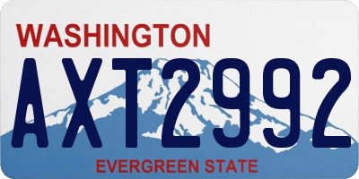 WA license plate AXT2992