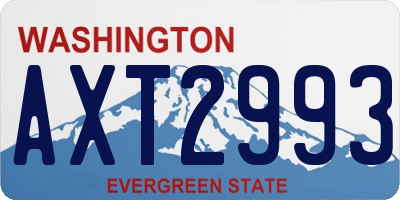 WA license plate AXT2993