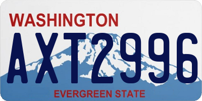 WA license plate AXT2996
