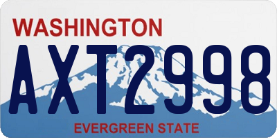 WA license plate AXT2998