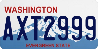 WA license plate AXT2999