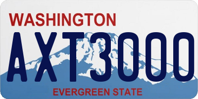 WA license plate AXT3000