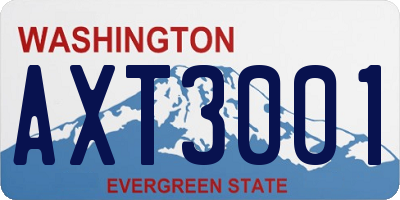 WA license plate AXT3001