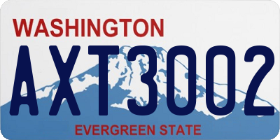 WA license plate AXT3002