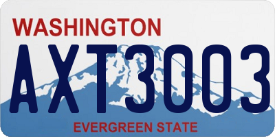 WA license plate AXT3003