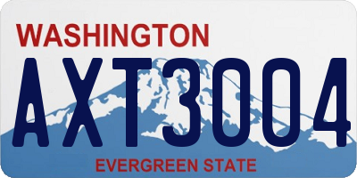 WA license plate AXT3004