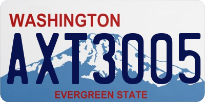 WA license plate AXT3005