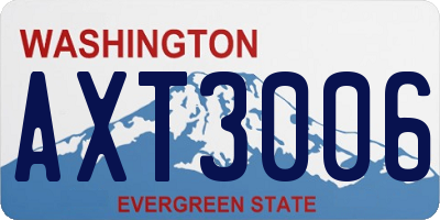 WA license plate AXT3006